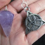 Amethyst Quartz Crystal Celtic Triquetra "Blessed Be" Pendulum