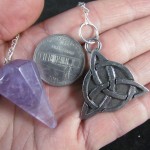 Amethyst Quartz Crystal Celtic Triquetra "Blessed Be" Pendulum - Image 3