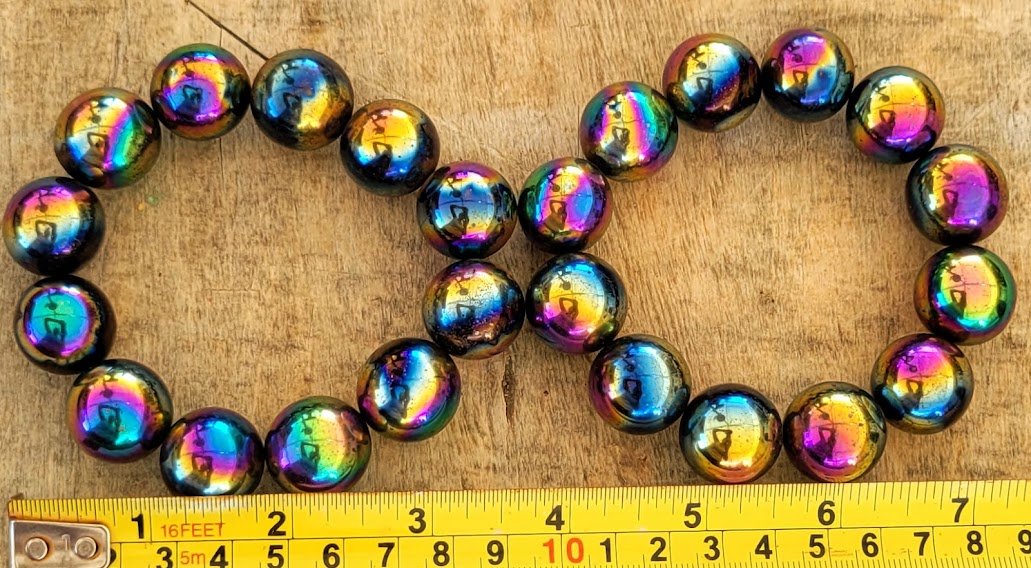 Smaller Rainbow Magnetic Hematite Spheres 3/4 ~ 24 spheres~ 1 Pound -  T-Rocks in Quartzsite